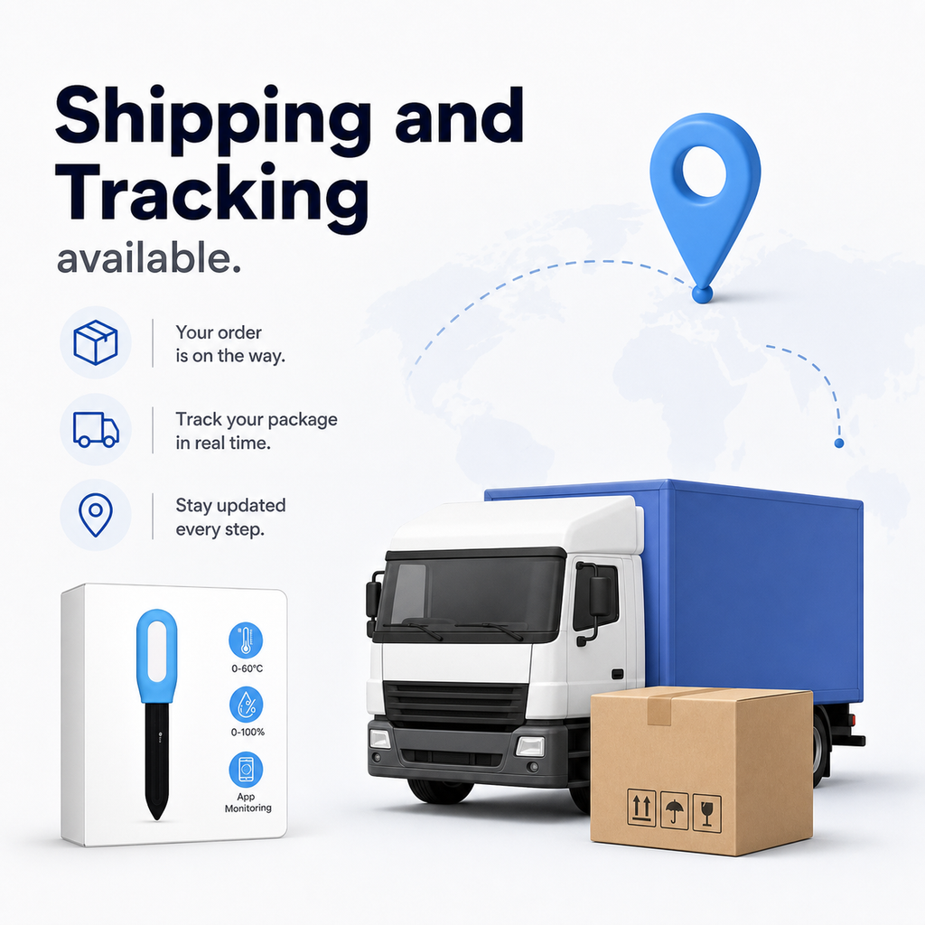 Generic shipping and tracking information visual with soil sensor
