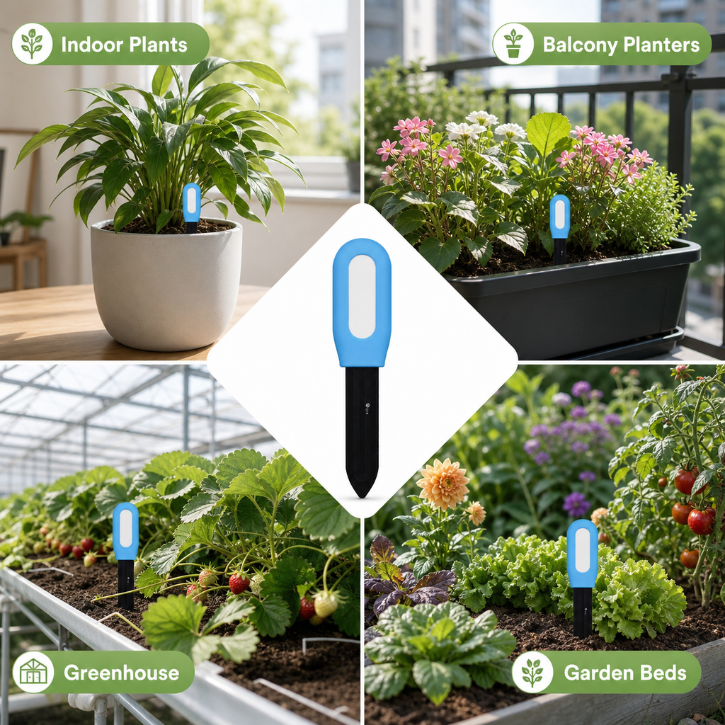 Smart soil sensor use cases for indoor plants, balcony, greenhouse and garden