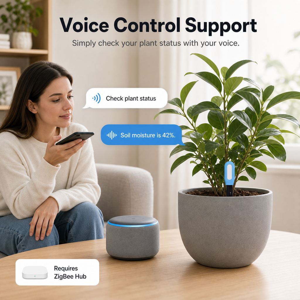 Voice control support scene with smart soil sensor