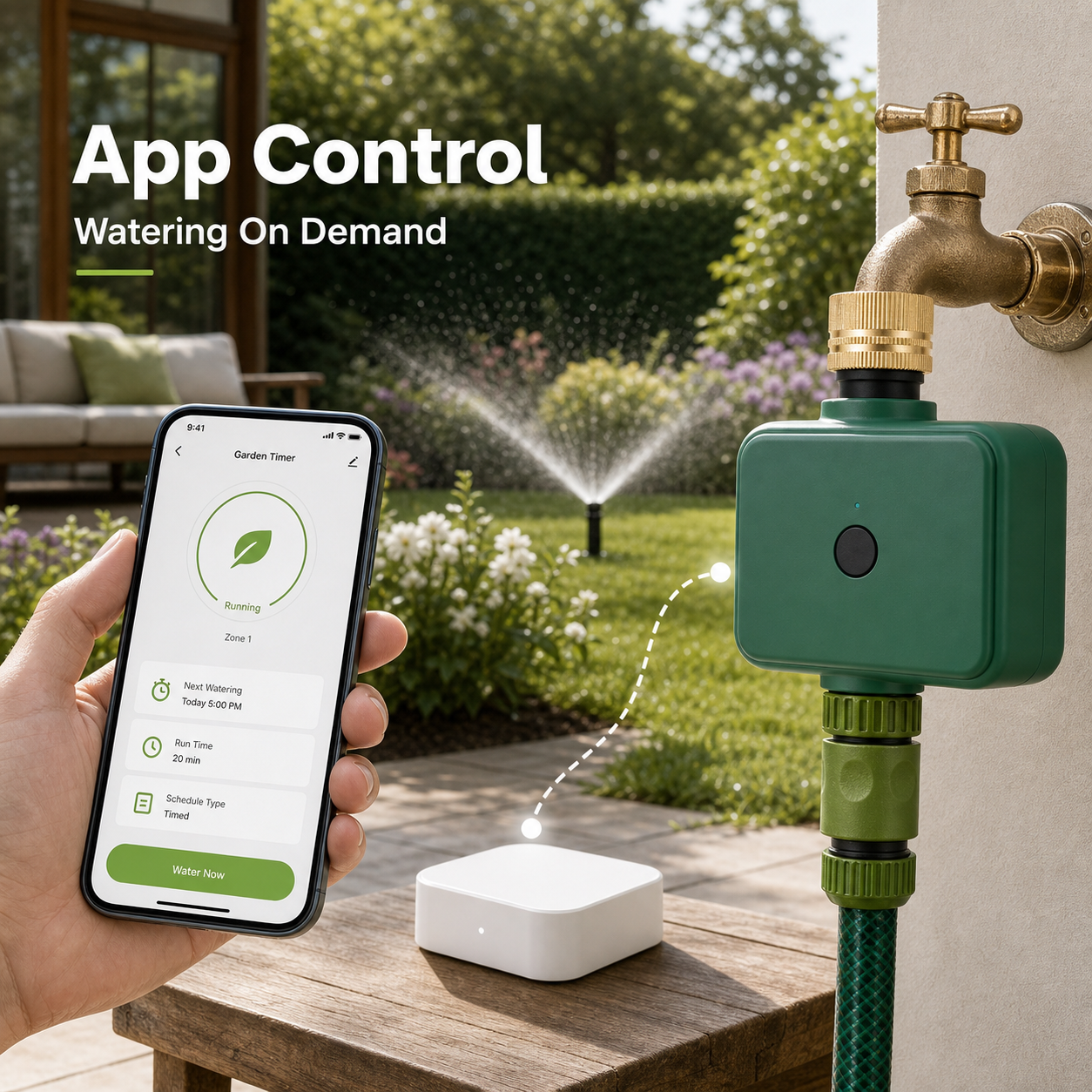 App control lifestyle scene for Bluetooth garden water timer