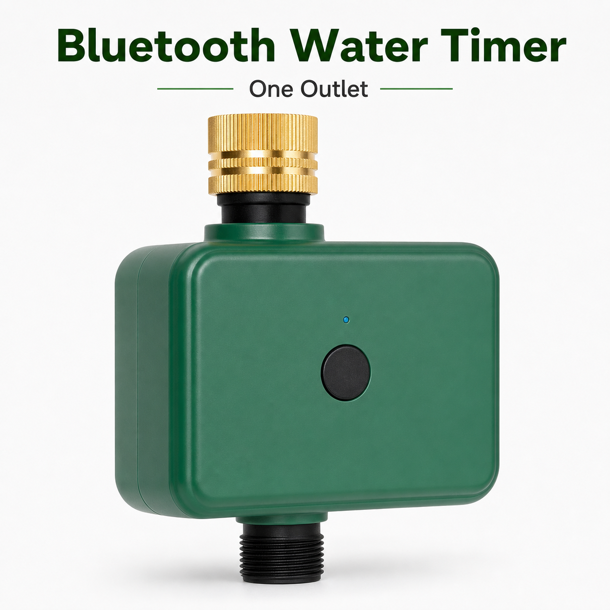 Clean Bluetooth water timer packshot with brass inlet