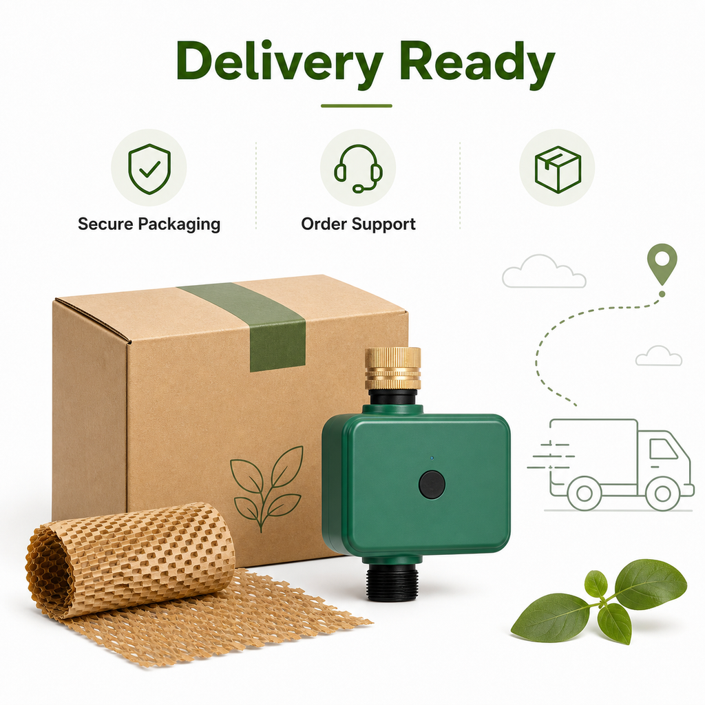 Delivery-ready product packaging concept for Bluetooth water timer