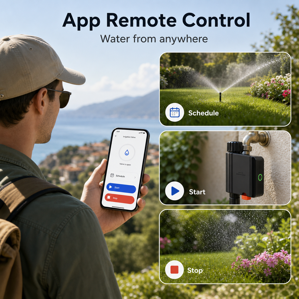 App remote control for ZigBee garden irrigation valve