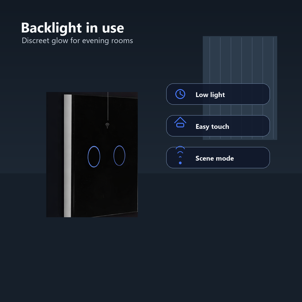 Backlight scene image for NéoGlass Matter Comfort switch