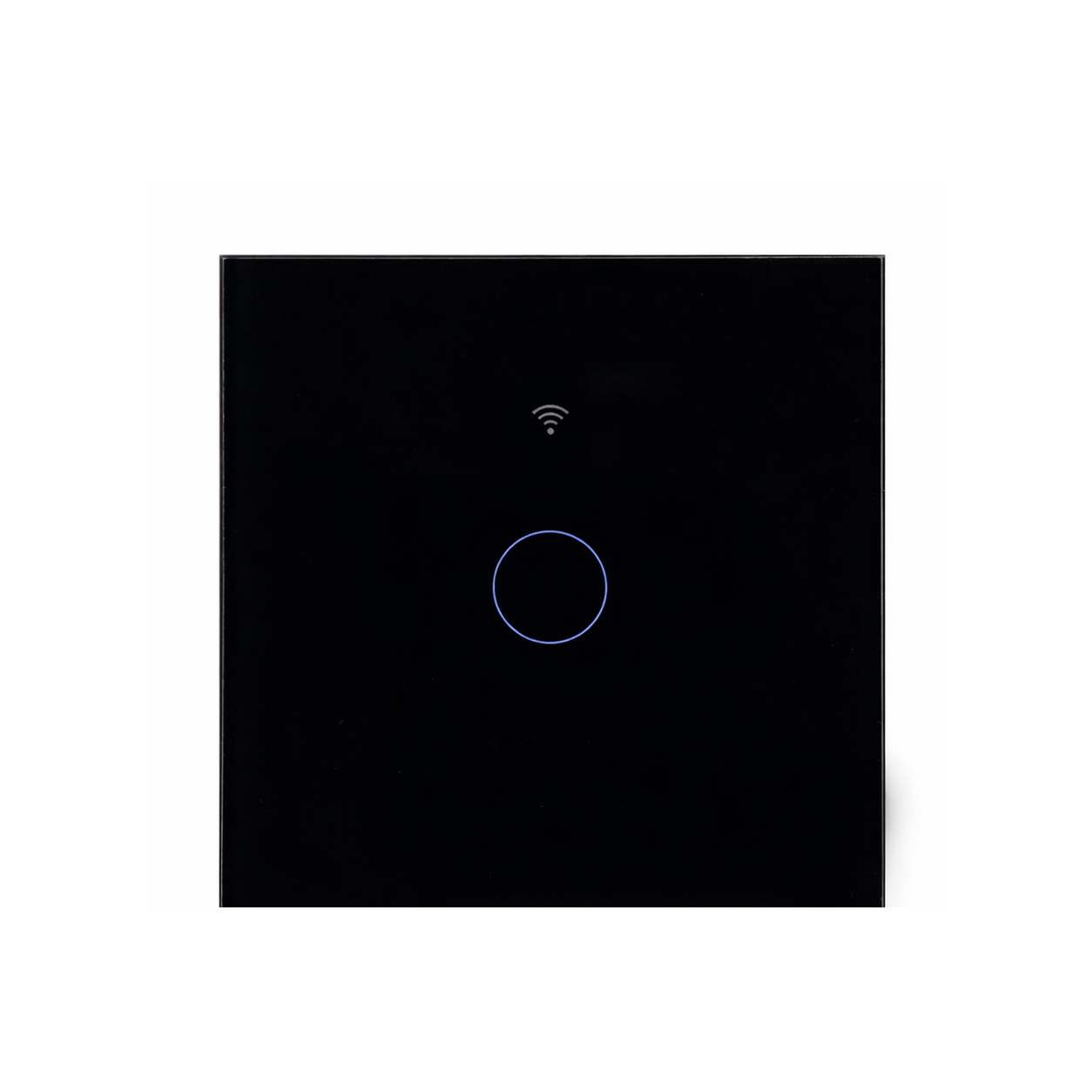 Studio packshot of black one-channel NéoGlass Matter Comfort touch switch