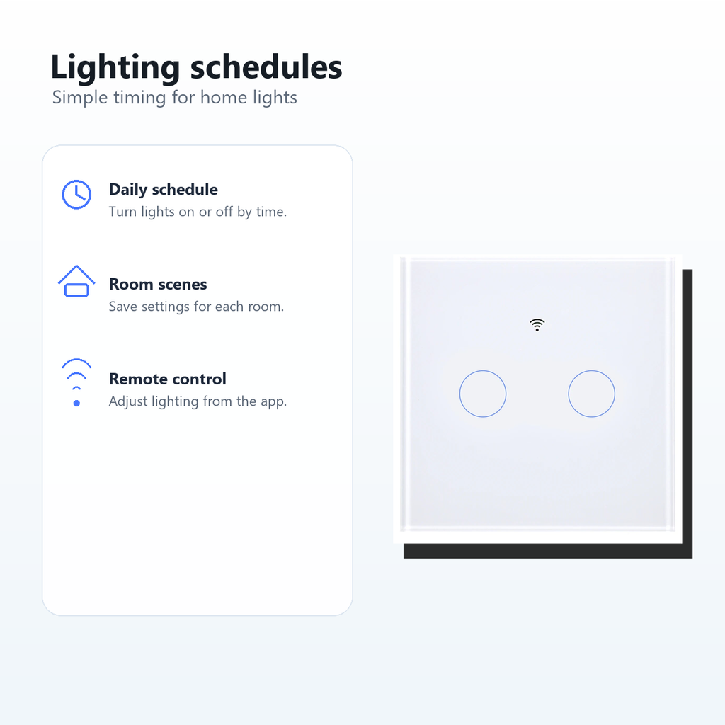 Lighting schedule feature for NéoGlass Matter Comfort switch