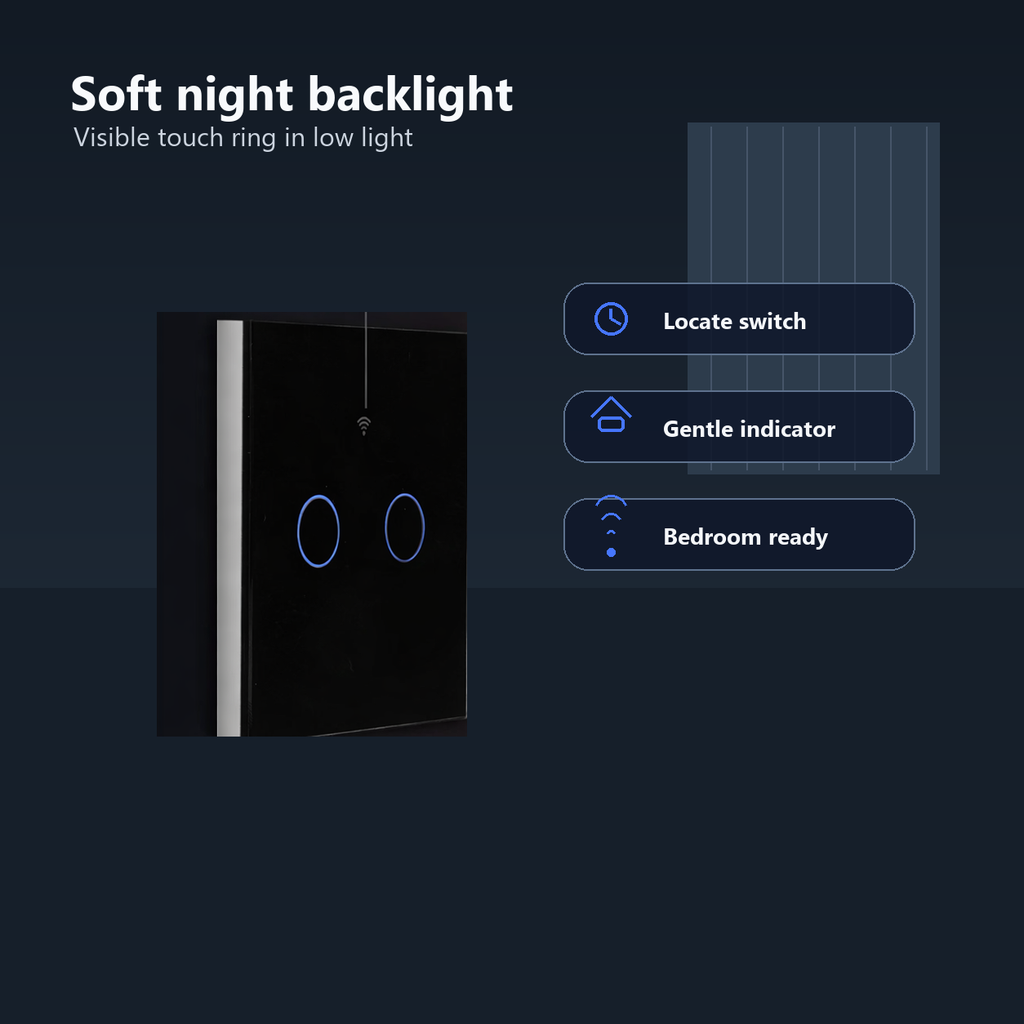 Soft night backlight image for NéoGlass Matter Comfort switch