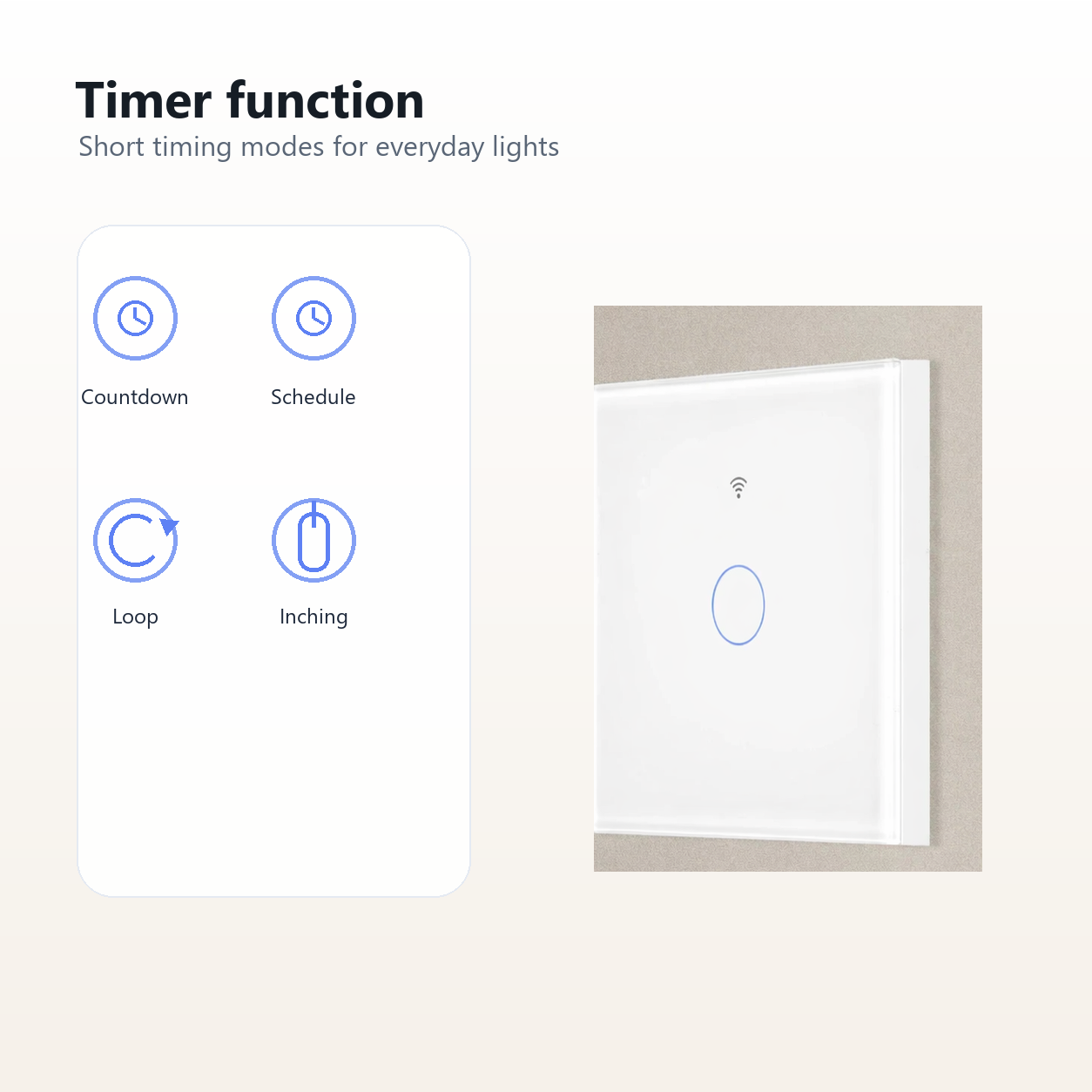 Timer function image for NéoGlass Matter Comfort switch