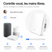 NéoGlass Multi-Wire Comfort, contrôle vocal mains libres avec assistants compatibles pour piloter l'éclairage.