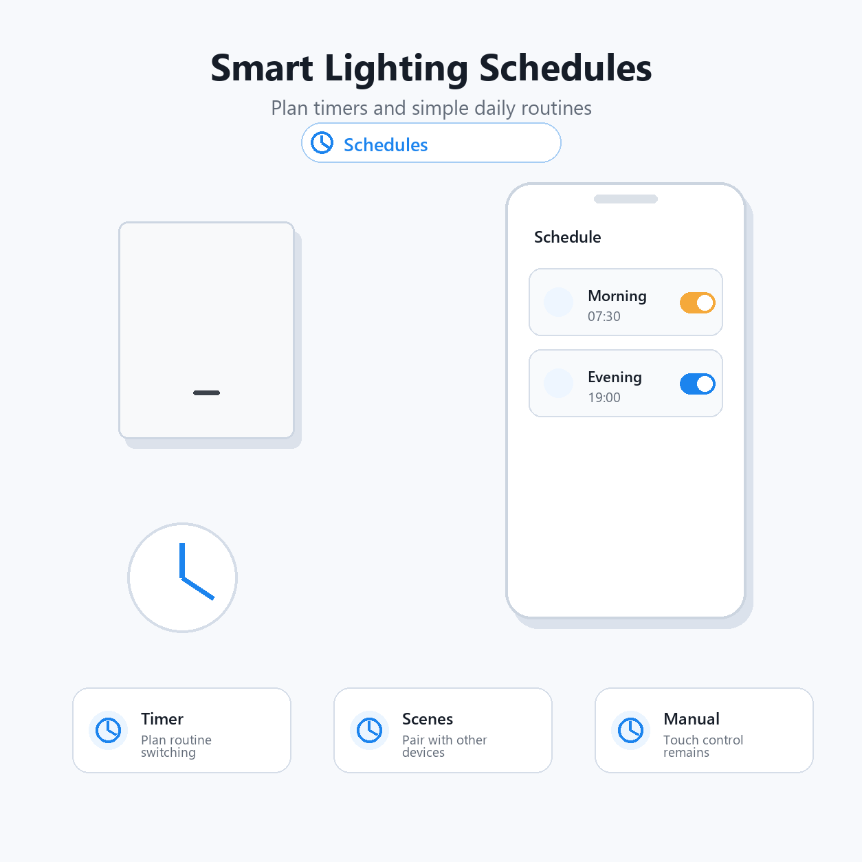 Smart schedule visual for ZigBee glass switch