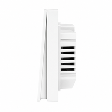 NéoGlass Multi-Wire Comfort, vue latérale de l'interrupteur Zigbee blanc à un bouton avec profil fin.