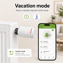Vacation mode app control for NéoGraph Comfort radiator valve