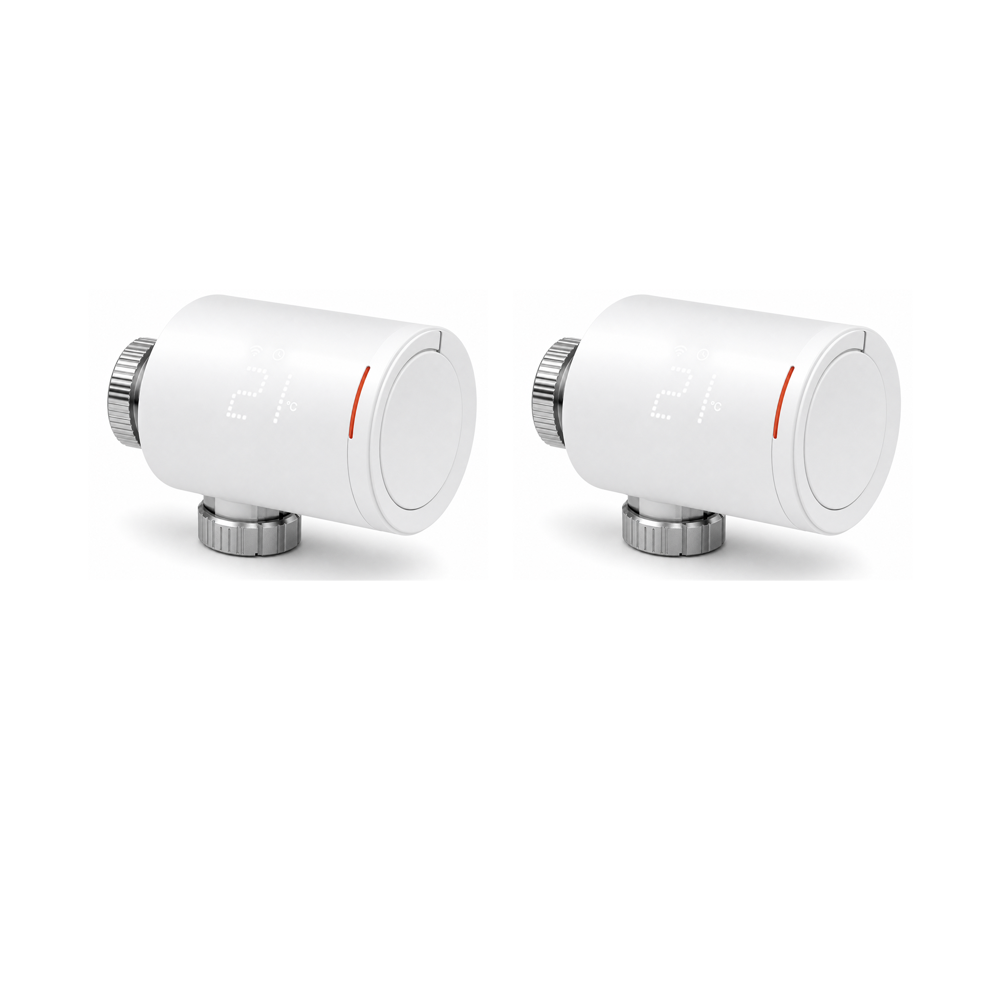 Lot de 2 vannes thermostatiques NéoGraph Comfort blanc pur sur fond studio blanc