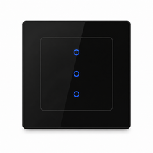 Black three-zone NéoGrid Essential smart wall switch front view