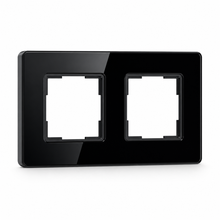 Black two-module NéoGrid Essential wall frame with empty openings