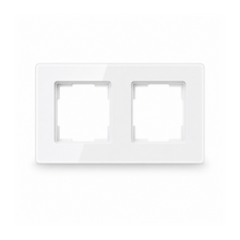 Cadre NeoGrid Essential blanc pur a deux modules sur fond studio blanc.