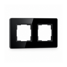 Cadre NeoGrid Essential noir absolu a deux modules sur fond studio blanc.