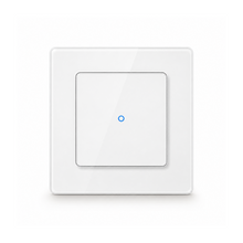 Interrupteur lumiere NeoGrid Essential blanc pur a un canal sur fond studio blanc.