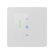 Interrupteur volets NeoGrid Essential blanc pur sur fond studio blanc.
