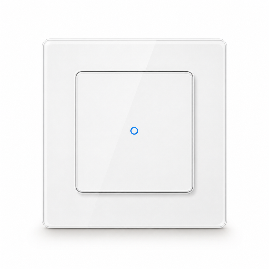 White one-zone NéoGrid Essential smart wall switch front view