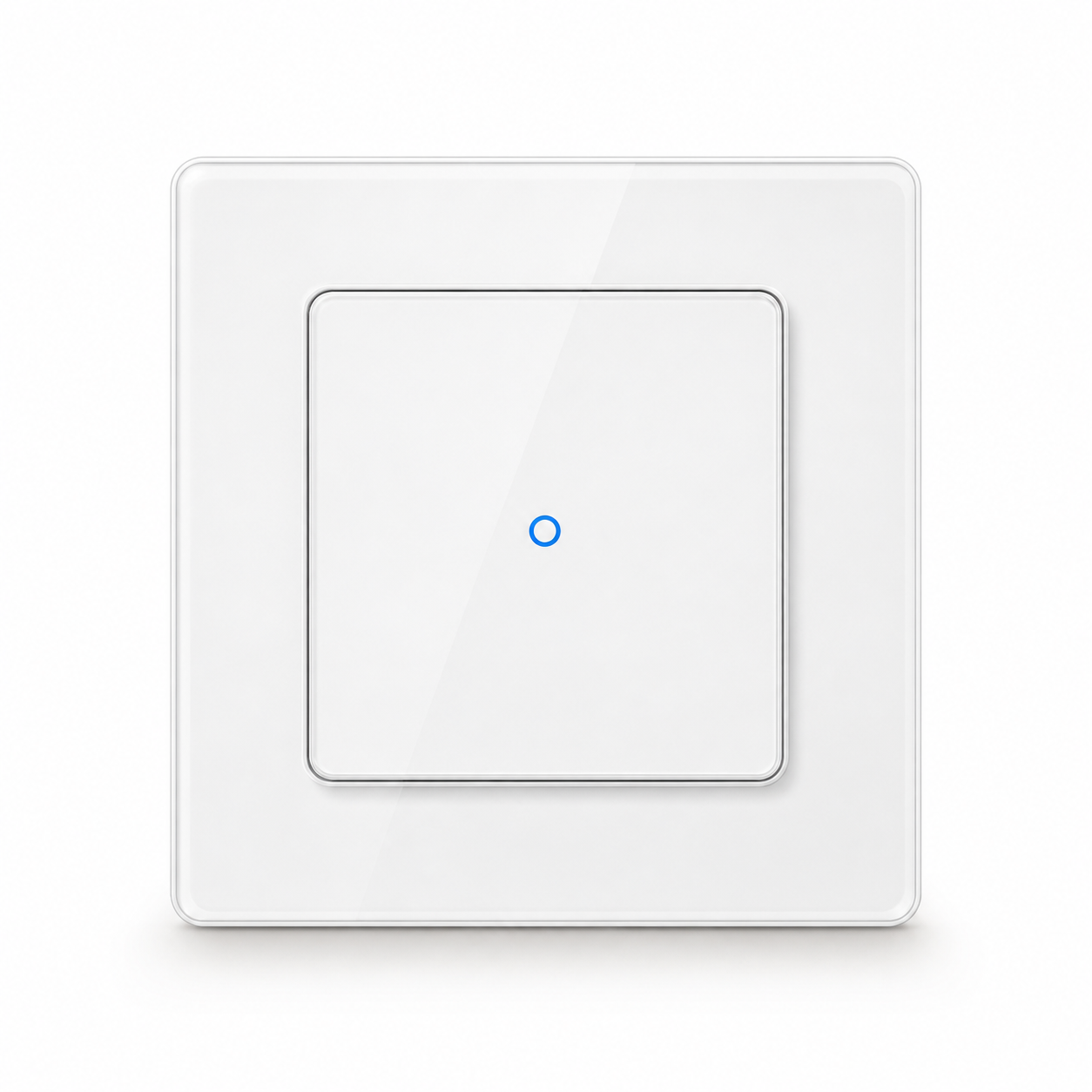 White one-zone NéoGrid Essential smart wall switch front view