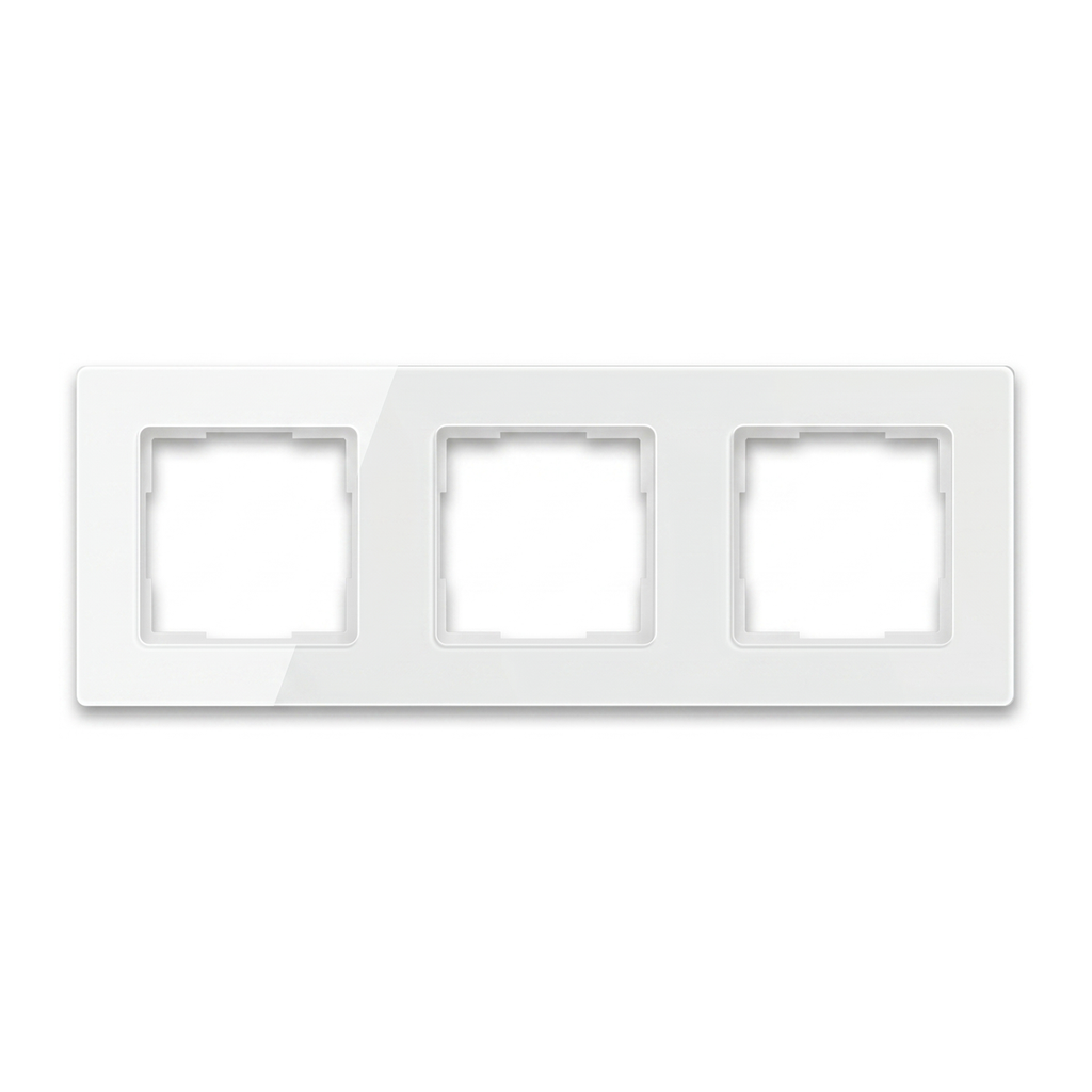 White three-module NéoGrid Essential wall frame with empty openings
