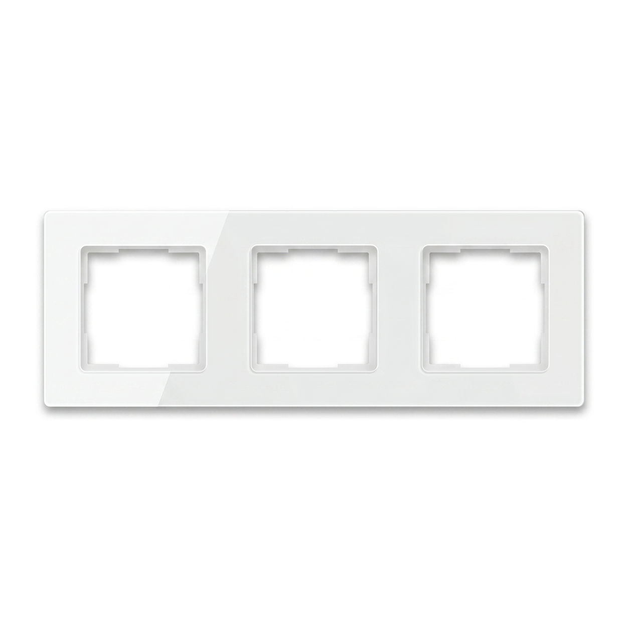 White three-module NéoGrid Essential wall frame with empty openings