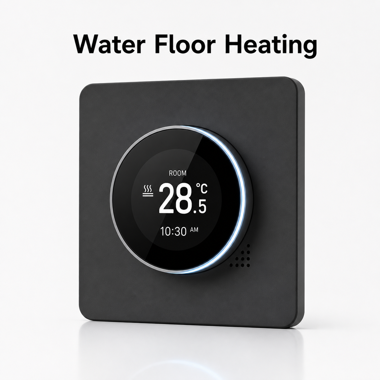Black rotary thermostat version for water floor heating