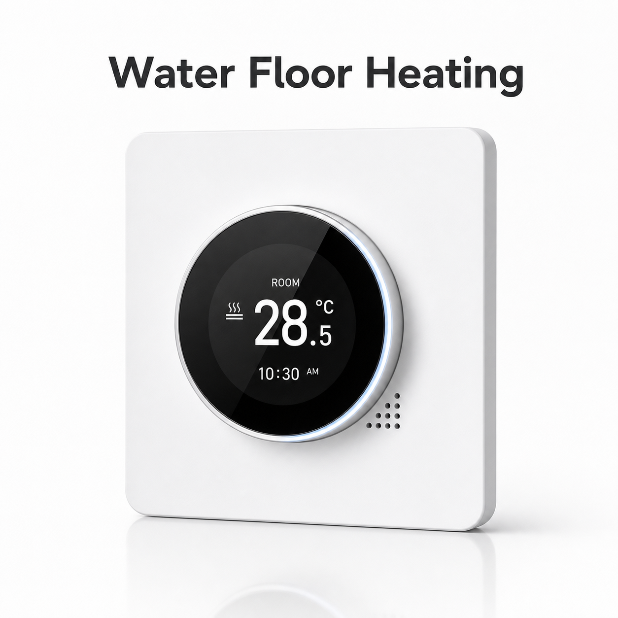 White rotary thermostat version for water floor heating