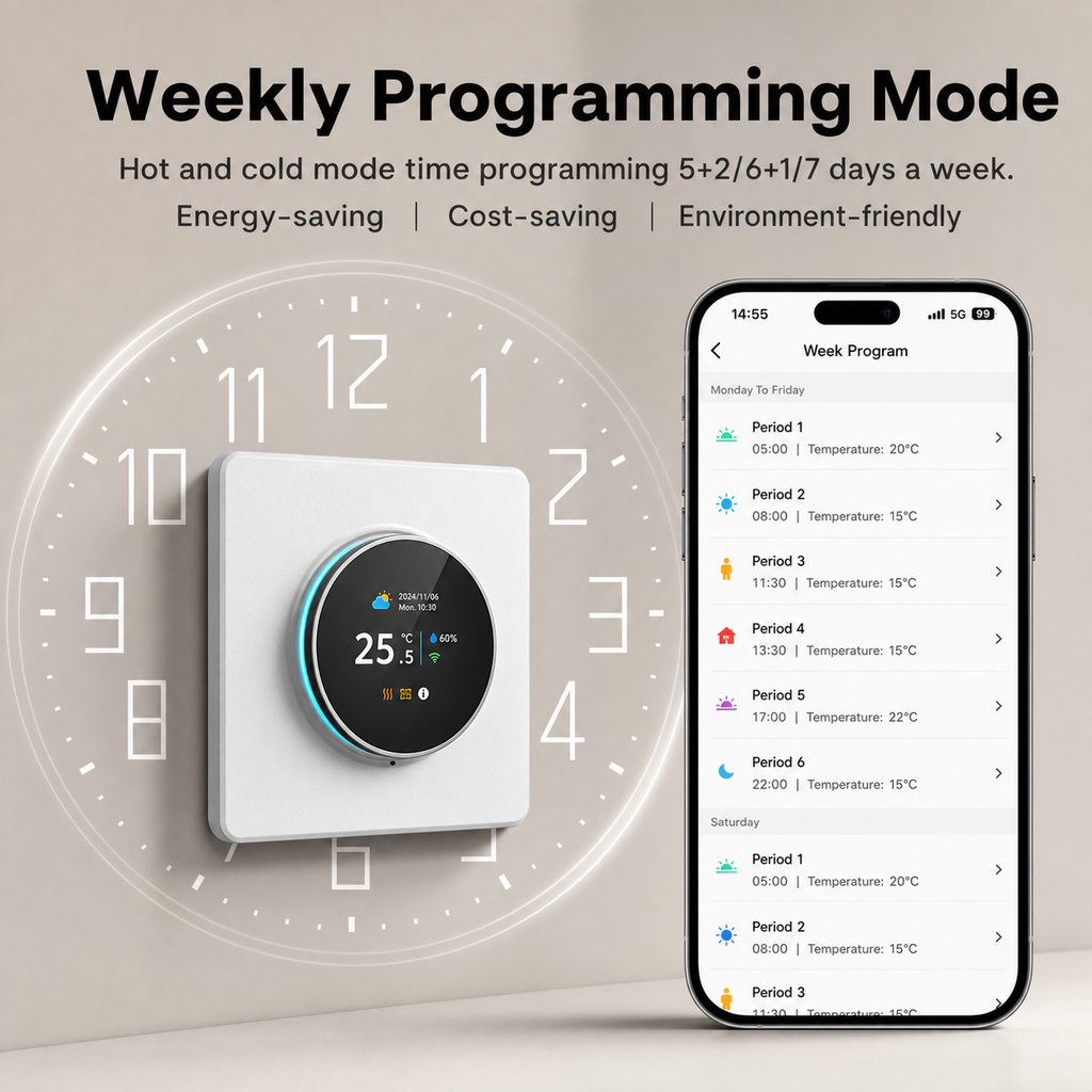 NéoHeat Essential weekly programming mode thermostat schedule image