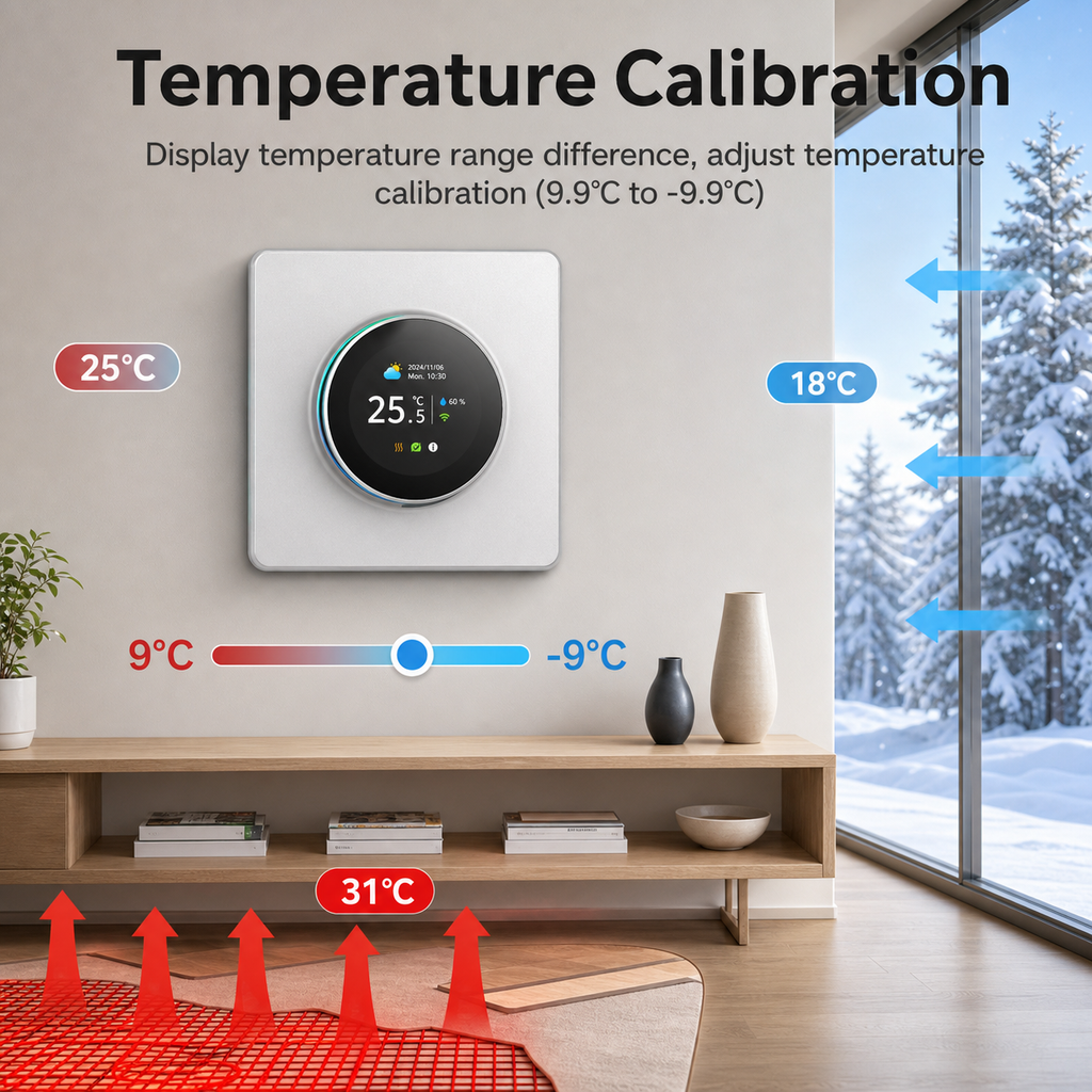 NéoHeat Essential temperature calibration thermostat feature image