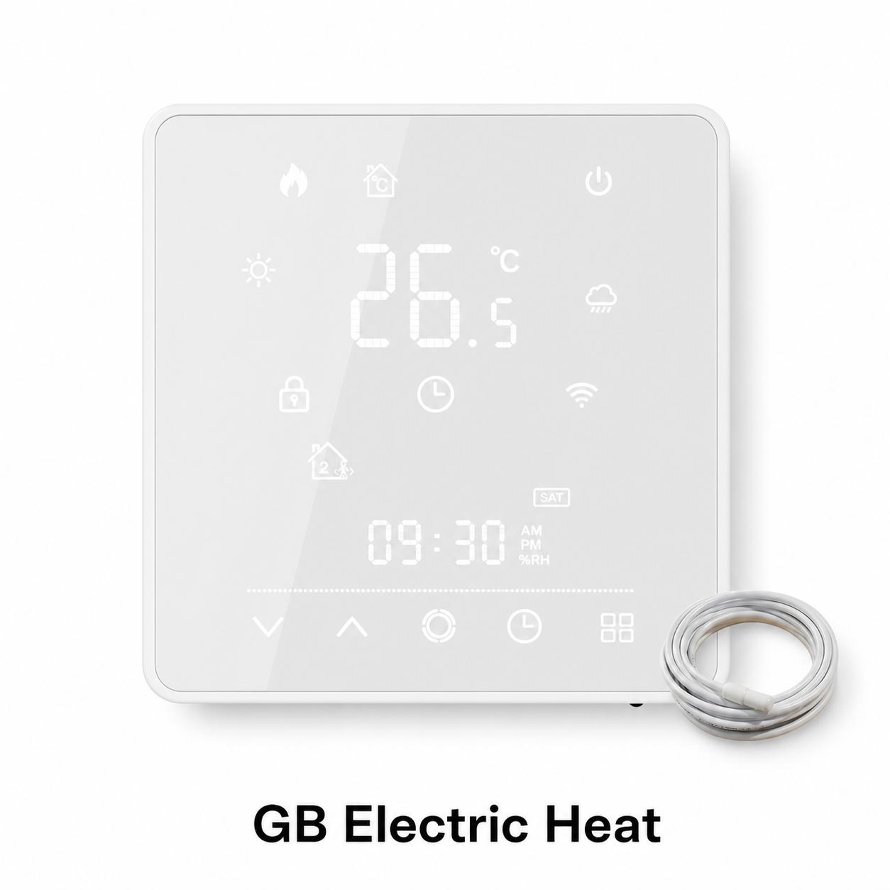GB electric heating version studio packshot with cable detail