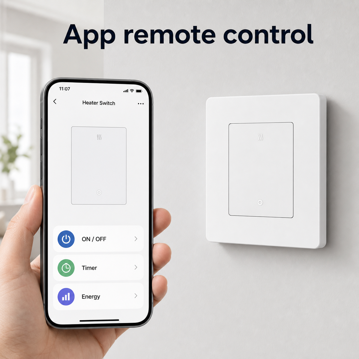 Generic app remote control for 20A ZigBee heater wall switch