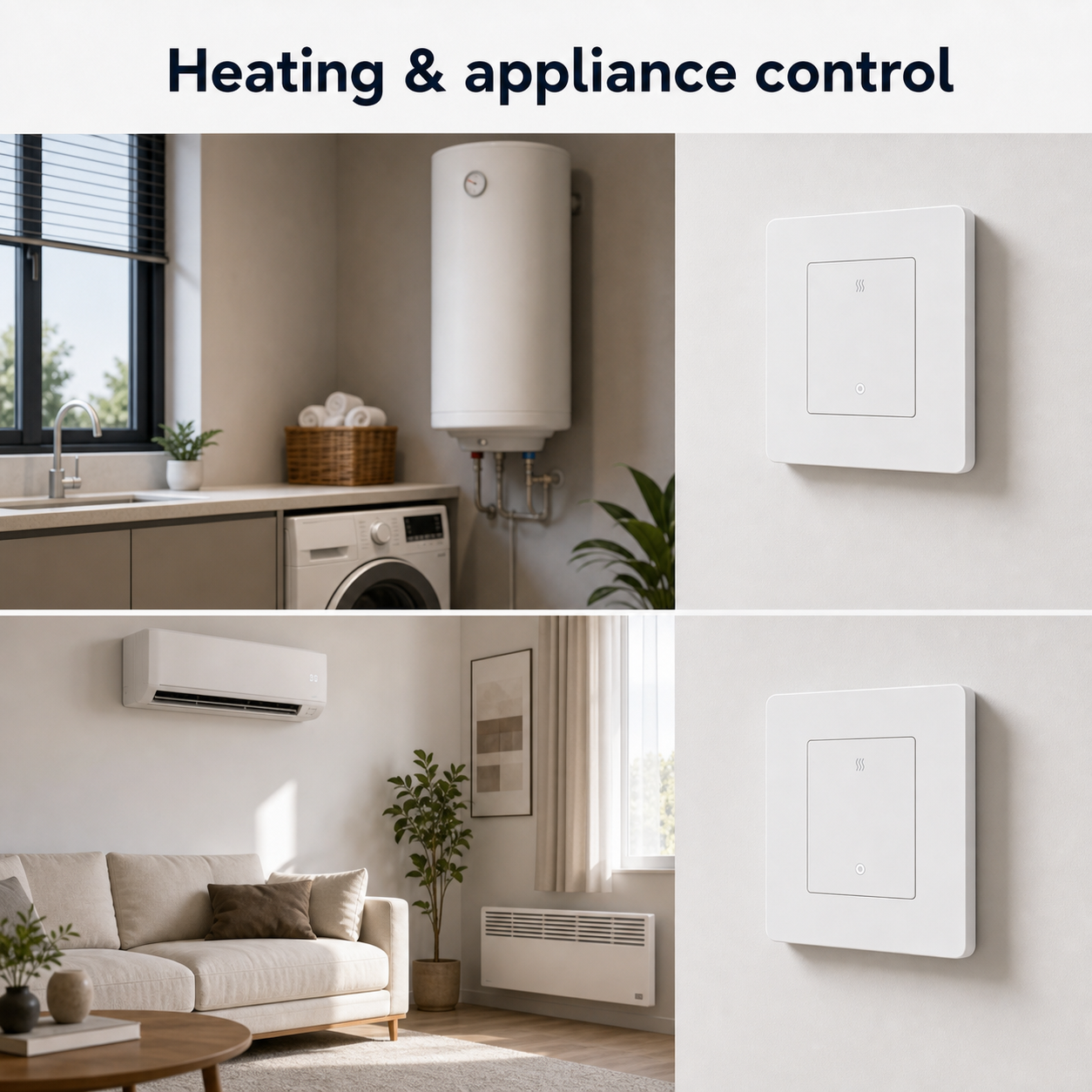 Heating and appliance control scenes with white ZigBee wall switch