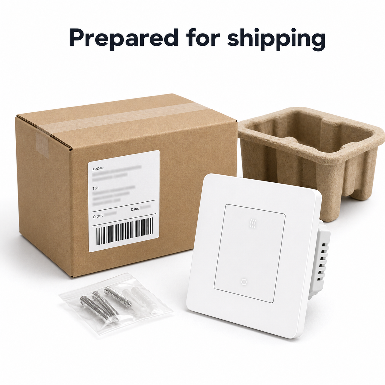 20A ZigBee heater switch prepared with neutral shipping packaging