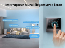 Interrupteur mural NéoHub Touch avec écran pour contrôler la chambre connectée.