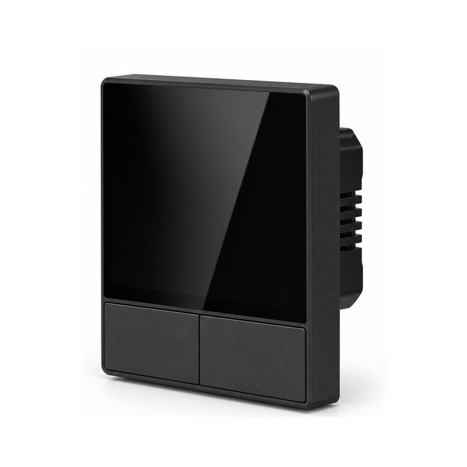 Panneau tactile NéoHub Touch NS Pro noir sur fond blanc.