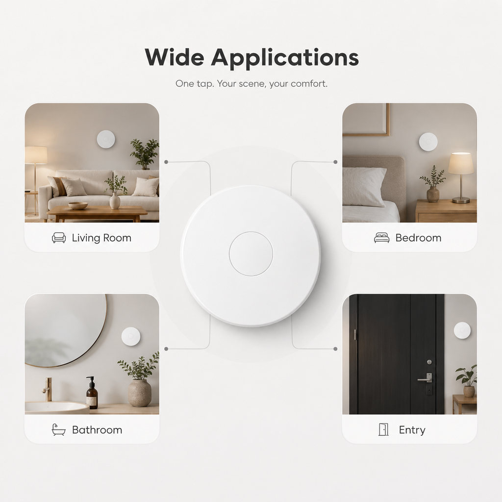 Wide applications across living room bedroom bathroom and entry