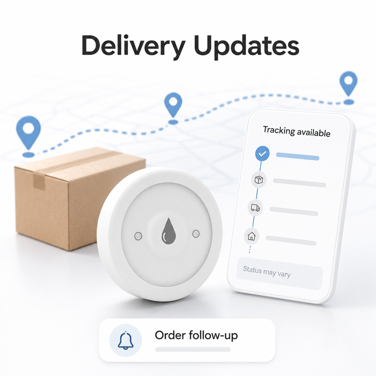 Delivery updates and tracking information with NeoLeak detector