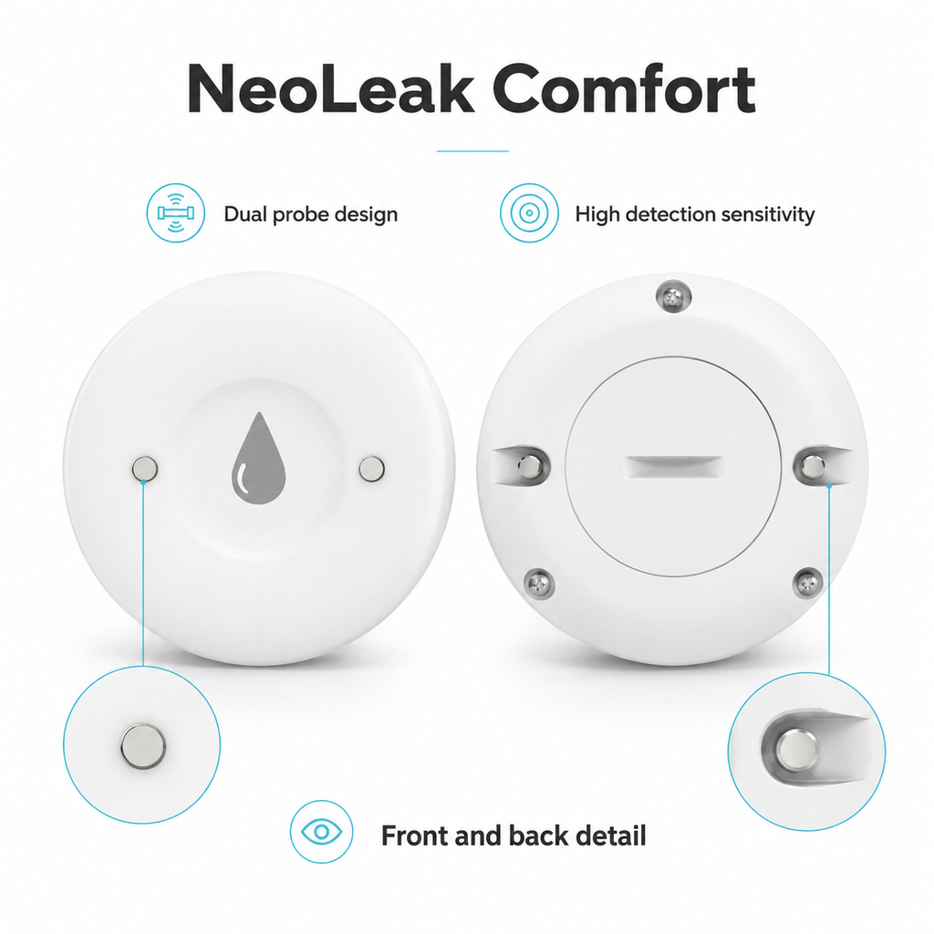 Dual probe detection detail for NeoLeak water leak detector