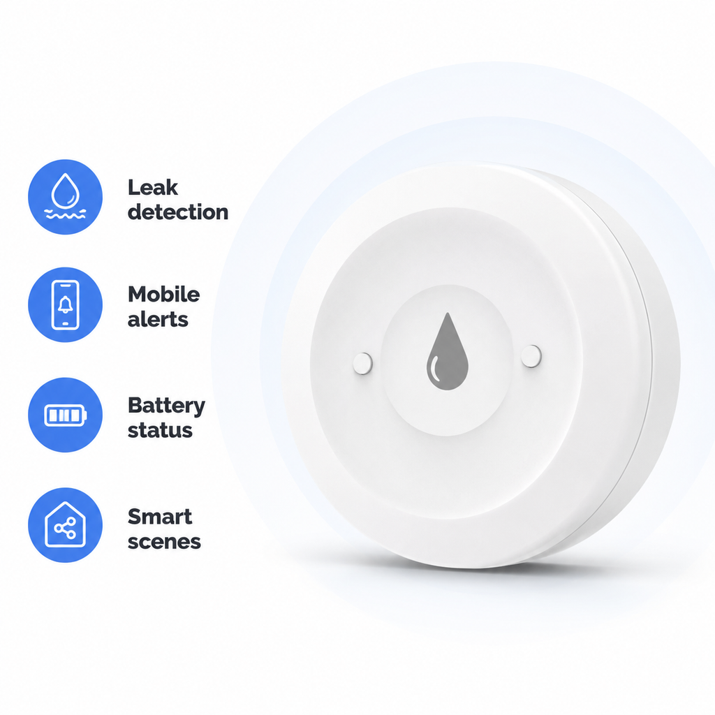 Key protection features card for NeoLeak water leak detector