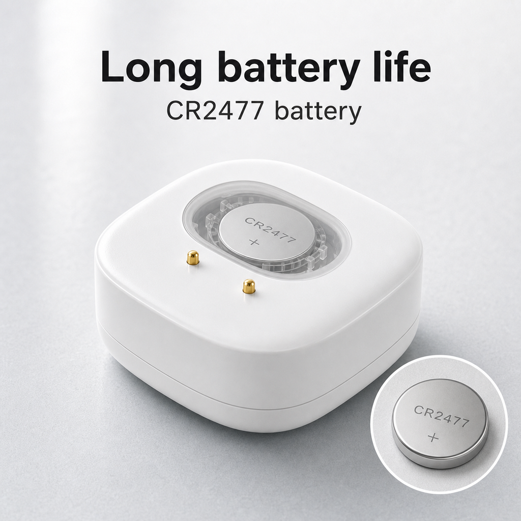 CR2477 battery detail for long battery life water leak sensor