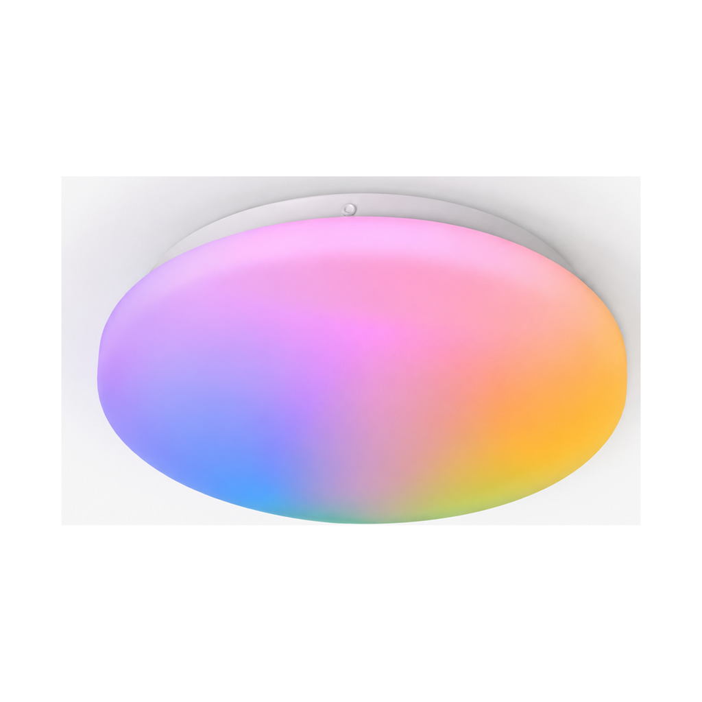 Plafonnier LED ZigBee RGB CCT NéoLight Ceiling Comfort allumé sur fond blanc