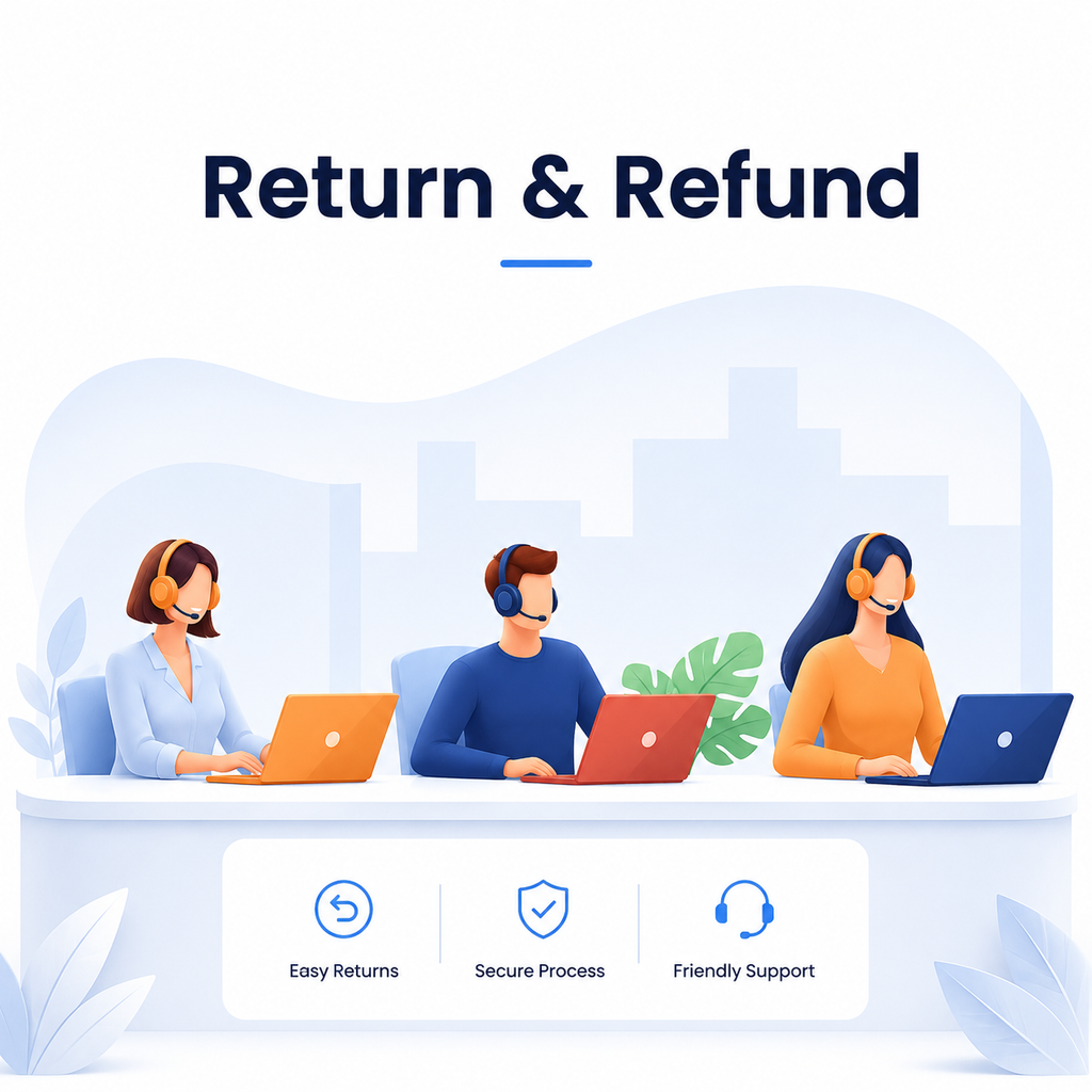 Clean return and refund service graphic for smart ceiling light