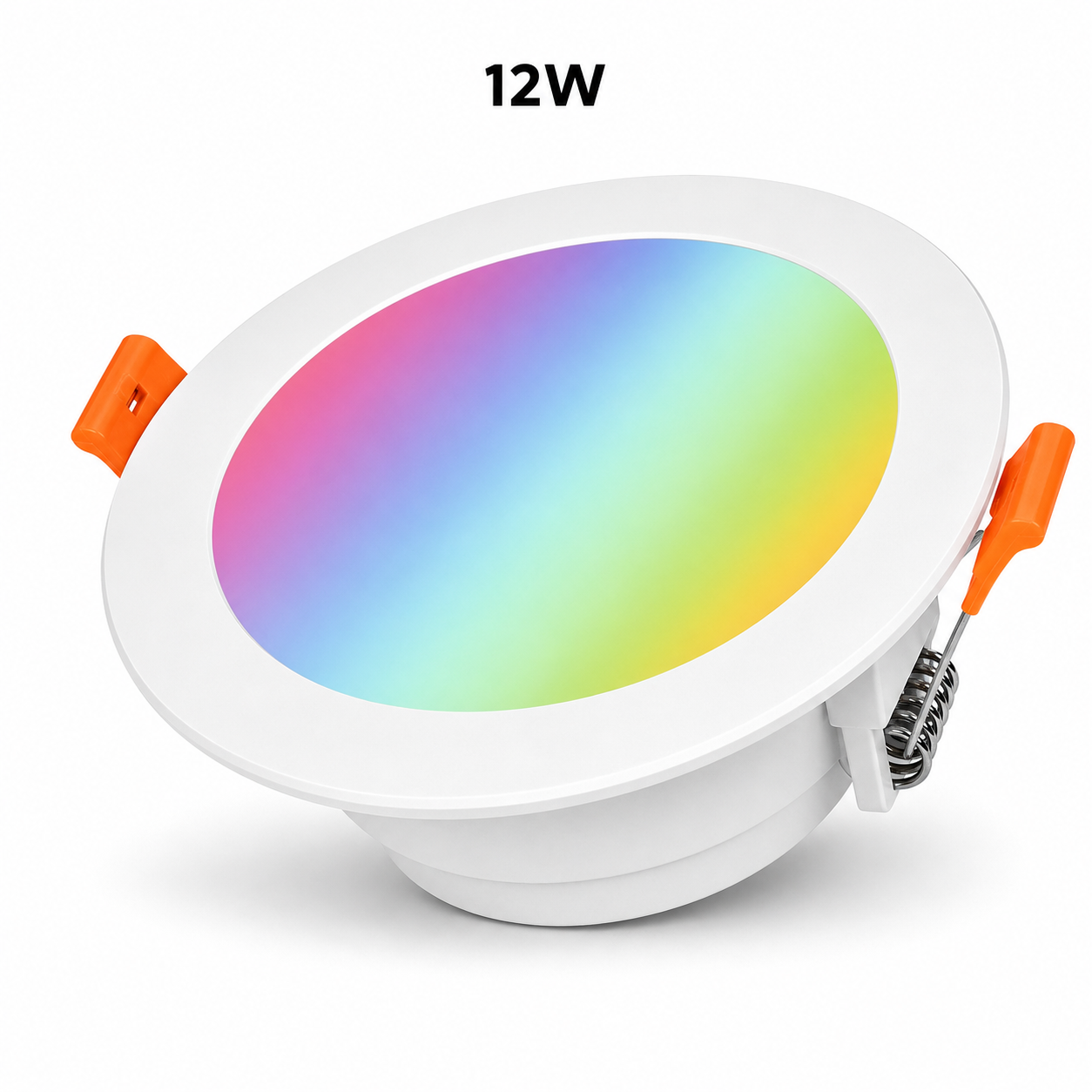 12W recessed RGB LED downlight variant on white background