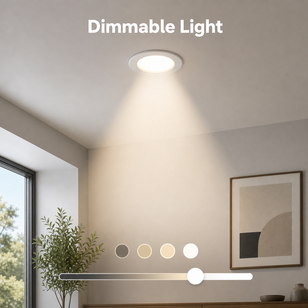 Dimmable light lifestyle scene with recessed ceiling downlight