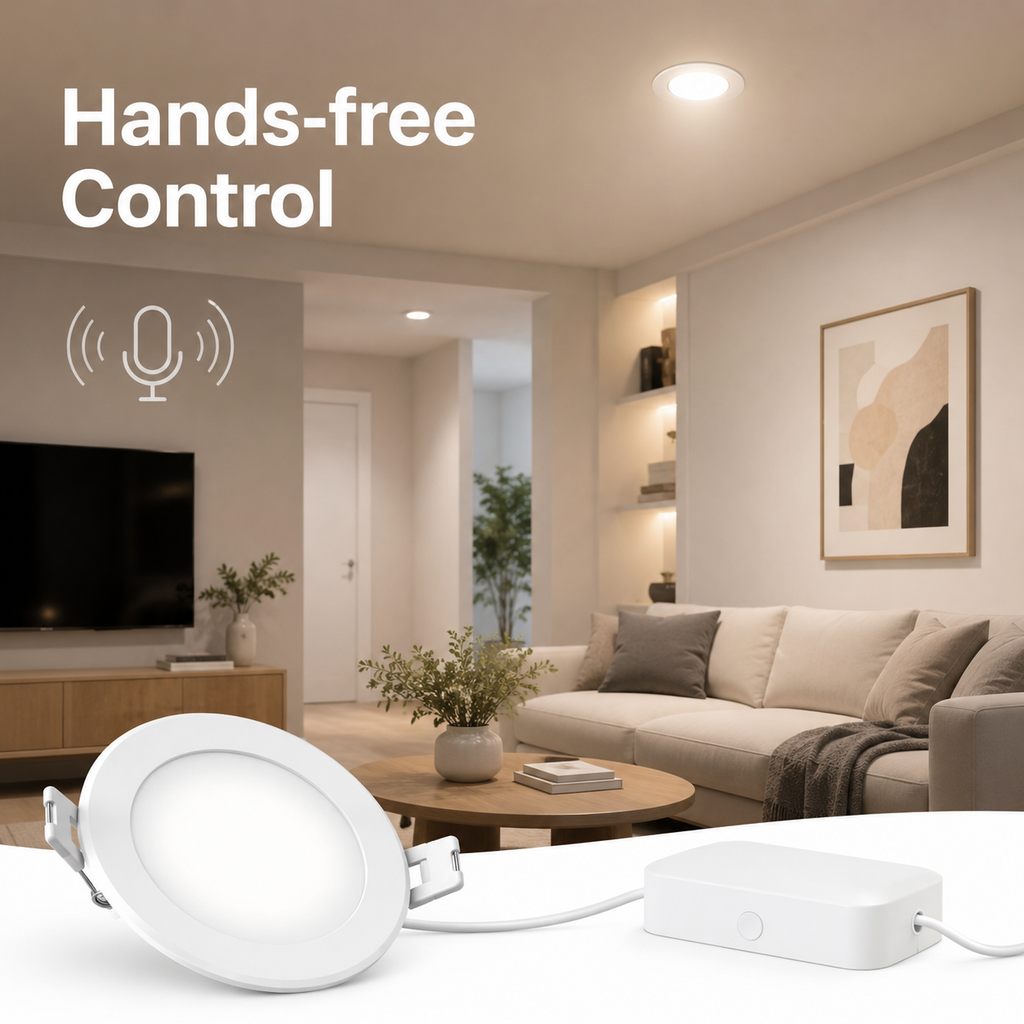 Hands-free control scene for NeoLight Zigbee RGB CCT recessed downlight