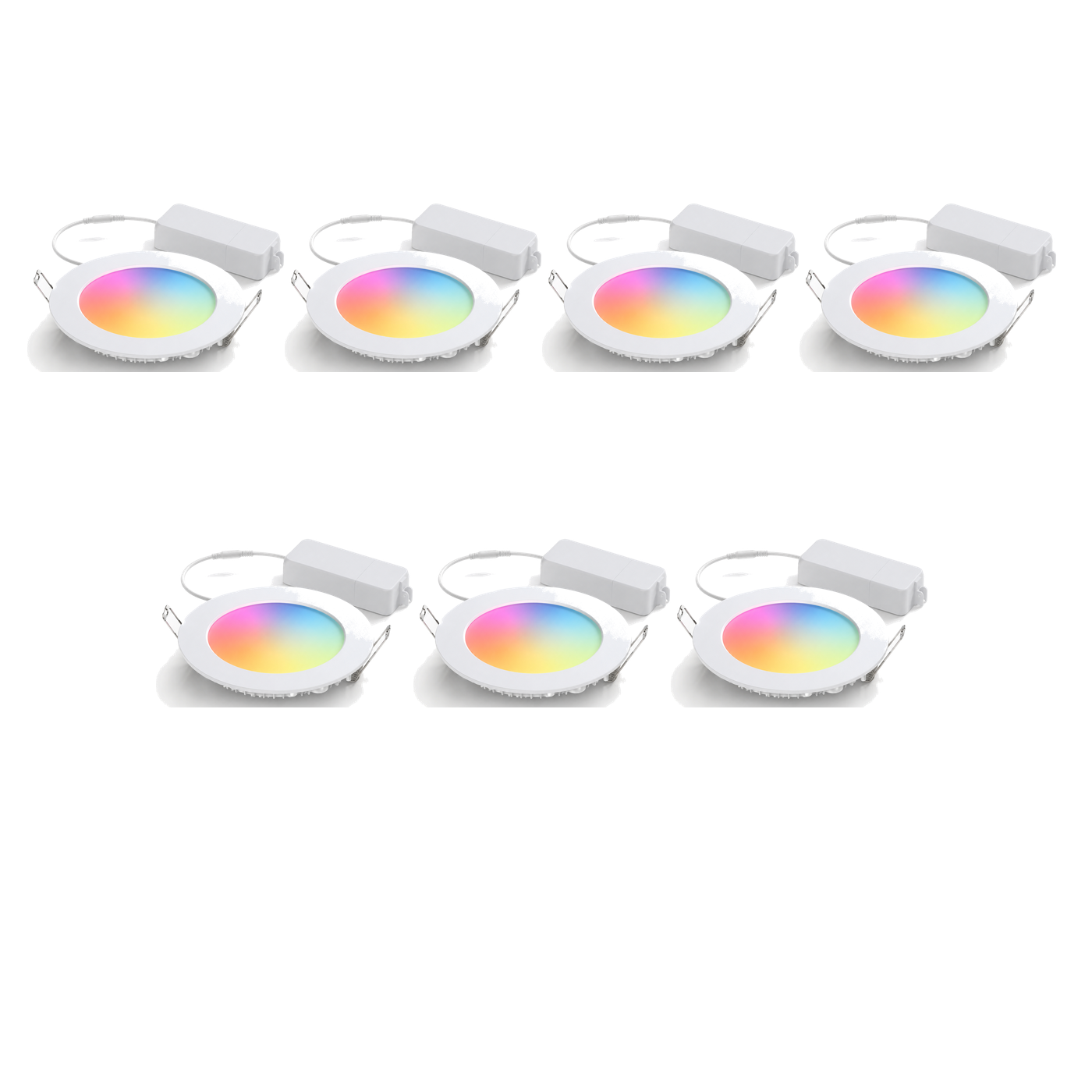 Spots LED encastrables NeoLight Downlight Comfort ZigBee RGB 6W lot de 7