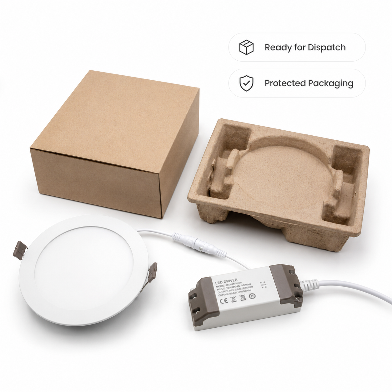 Protected packaging and ready for dispatch view for NeoLight Zigbee downlight