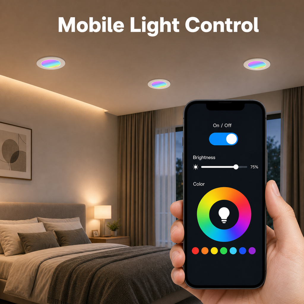Mobile light control scene for ZigBee RGB downlight